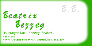 beatrix bezzeg business card